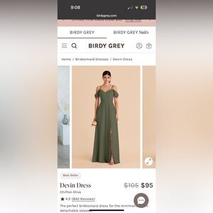 Birdy Grey Size Large Olive Dress - Bridesmaid Dress
